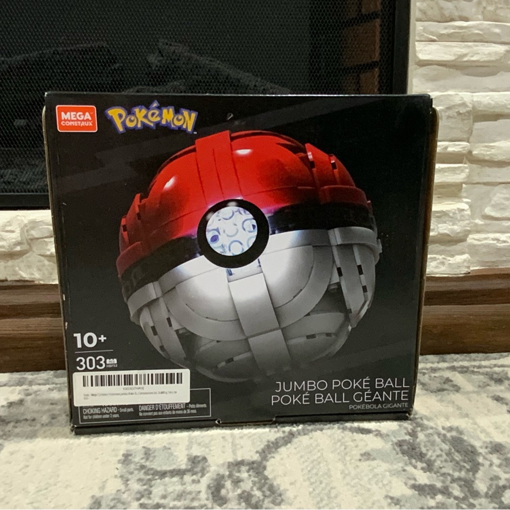 Mega Construx Jumbo Poké Ball - Red and Silver